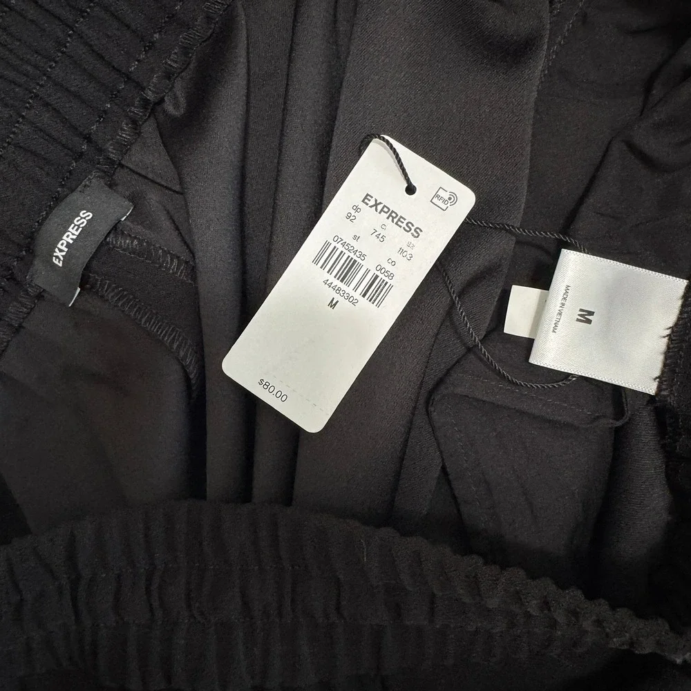 NWT Express High Waisted Seamed Ankle Jogger Pants Women Medium Black Lightweigh - Picture 8 of 10